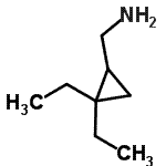 structure of CAS# 802822-86-2, 1-(2,2-Diethylcyclopropyl)methanamine;1-(2,2-diethylcyclopropyl)methanamine;MFCD08691417