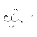 structure of CAS# 80365-01-1, 1-(2-Ethoxy-3-methoxyphenyl)methanamine hydrochloride (1:1);(2-ethoxy-3-methoxybenzyl)amine hydrochloride;(2-ethoxy-3-methoxyphenyl)methanamine hydrochloride;(2-Ethoxy-3-methoxyphenyl)methanaminehydrochloride
