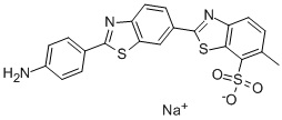 structure of CAS# 8064-60-6, Primuline;Primuline, Sodium Salt;Primulinesulfonic Acid;[2,6':2',6''-Terbenzothiazole]-7-Sulfonic Acid, 2''-(4-Aminophenyl)-6-Methyl-, Monosodium Salt, Mixt. With 2'-(4-Aminophenyl)-6-Methyl[2,6'-Bibenzothiazole]-7-Sulfonic Acid Monosodium Salt