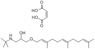 CAS 登录号：80762-85-2， (E,E)-1-((1,1-二甲基乙基)氨基)-3-((3,7,11-三甲基-2,6,10-十二碳三烯基)氧基)-2-丙醇 (Z)-2-丁烯二酸酯(1:1)