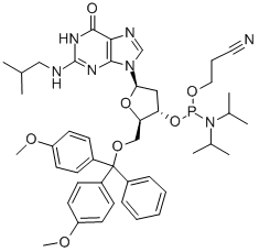 CAS#: 808132-82-3， 5'-O-[Bis(4-Methoxyphenyl)Phenylmethyl]-2'-Deoxy-N-(2-Methylpropyl)-Guanosine 3'-[2-Cyanoethyl Bis(1-Methylethyl)Phosphoramidite]
