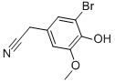structure of CAS# 81038-44-0, 3-Bromo-4-Hydroxy-5-Methoxyphenylacetonitrile;3-BROMO-4-HYDROXY-5-METHOXYPHENYLACETONITRILE