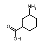 结构式 CAS# 81131-40-0, 3-氨基环己烷羧酸