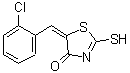 结构式 CAS# 81154-00-9, (5E)-5-(2-氯苄亚基)-2-硫基-1,3-噻唑-4(5H)-酮