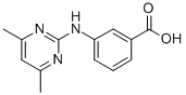 结构式 CAS# 81261-77-0, 3-[(4,6-二甲基嘧啶-2-基)氨基]苯甲酸