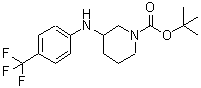 structure of CAS# 816468-50-5, 2-Methyl-2-propanyl 3-{[4-(trifluoromethyl)phenyl]amino}-1-piperidinecarboxylate;1-BOC-3-(4-TRIFLUOROMETHYL-PHENYLAMINO)-PIPERIDINE;1-PIPERID<wbr>INECARBOX<wbr>YLICACID,<wbr> 3-[[4-(T<wbr>RIFLUOROM<wbr>ETHYL)PHE<wbr>NYL]AMINO<wbr>]-, 1,1-D<wbr>IMETHYLET<wbr>HYL ESTER;MFCD07786020