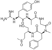 CAS#: 82017-64-9， (2S)-N-[2-[[(2R)-2-[[(2S)-2-Guanidino-3-(4-hydroxyphenyl)propanoyl]amino]propanoyl]amino]acetyl]-2-[methyl-[(1S)-1-methylol-3-methylsulfinyl-propyl]amino]-3-phenyl-propionamide