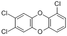 structure of CAS# 82306-65-8, 1,7,8-Trichlorodibenzo-P-Dioxin;Dibenzo-P-Dioxin, 1,7,8-Trichloro;1,7,8-Trichlorodibenzo(B,E)(1,4)Dioxin;Dibenzo(B,E)(1,4)Dioxin, 1,7,8-Trichloro-
