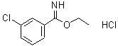 structure of CAS# 827-64-5, Ethyl 3-chlorobenzenecarboximidate hydrochloride (1:1);3-Chlorobenzimidic acid ethyl ester hydrochloride;3-Chloro-benzimidic acid ethyl ester hydrochloride;3-Chloro-benzimidic acid ethyl ester; hydrochloride