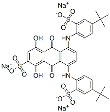CAS#: 83006-69-3， Trisodium 5,8-Bis[[4-(1,1-Dimethylethyl)-2-Sulphonatophenyl]Amino]-9,10-Dihydro-1,4-Dihydroxy-9,10-Dioxoanthracene-2-Sulphonate