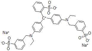 CAS 登录号：83155-13-9， 2-[[4-[乙基-[(3-磺酸苯基)甲基]氨基]苯基]-[4-[乙基-[(3-磺酸苯基)甲基]铵亚基]-1-环己-2,5-二烯亚基]甲基]苯磺酸二钠