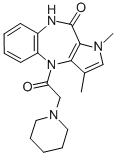 CAS#: 83621-96-9， 4,9-Dihydro-1,3-Dimethyl- 4-(1-Piperidinylacetyl)-Pyrrolo(3,2-B)(1,5)Benzodiazepin-10(1H)-One