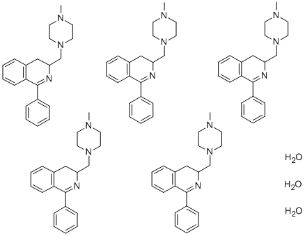 CAS#: 83658-10-0， 3-((4-Methyl-1-Piperazinyl)Methyl)-1-Phenylisoquinoline Hydrate (5:3)