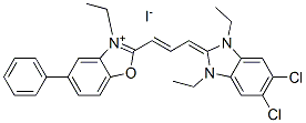 CAS#: 83783-56-6， 2-[3-(5,6-Dichloro-1,3-Diethyl-1,3-Dihydro-2H-Benzimidazol-2-Ylidene)Prop-1-Enyl]-3-Ethyl-5-Phenylbenzoxazolium Iodide