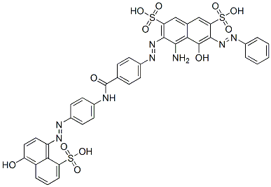 CAS#: 83863-54-1， 4-Amino-5-Hydroxy-3-[[4-[[[4-[(4-Hydroxy-8-Sulpho-1-Naphthyl)Azo]Phenyl]Amino]Carbonyl]Phenyl]Azo]-6-(Phenylazo)Naphthalene-2,7-Disulphonic Acid