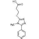 structure of CAS# 838843-11-1, 3-{[4-Methyl-5-(4-pyridinyl)-4H-1,2,4-triazol-3-yl]sulfanyl}propanoic acid;3-((4-met<wbr>hyl-5-(py<wbr>ridin-4-y<wbr>l)-4H-1,2<wbr>,4-triazo<wbr>l-3-yl)th<wbr>io)propan<wbr>oic acid;3-([4-Methyl-5-(4-pyridinyl)-4H-1,2,4-triazol-;3-([4-Met<wbr>hyl-5-(4-<wbr>pyridinyl<wbr>)-4H-1,2,<wbr>4-triazol<wbr>-3-yl]thi<wbr>o)propano<wbr>ic acid
