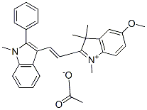 CAS#: 83969-06-6， 5-Methoxy-1,3,3-Trimethyl-2-[2-(1-Methyl-2-Phenyl-1H-Indol-3-Yl)Vinyl]-3H-Indolium Acetate