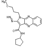 structure of CAS# 839699-72-8, N-Cyclopentyl-2-diazenyl-1-(3-methoxypropyl)-1H-pyrrolo[2,3-b]quinoxaline-3-carboxamide;