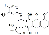 CAS 登录号:83997-75-5, (8S,10S)-10-(2R,4S,5S,6S)-4-氨基四氢-5-碘-6-甲基-2H-吡喃-2-基氧基-7,8,9,10-四氢-6,8,11-三羟基-8-(羟基乙酰基)-1-甲氧基-5,12-并四苯醌