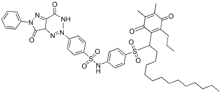 CAS#: 84360-89-4， 4-[[4-[[[4-[[1-(4,5-Dimethyl-3,6-Dioxo-2-Propyl-1,4-Cyclohexadien-1-Yl)Tetradecyl]Sulphonyl]Phenyl]Amino]Sulphonyl]Phenyl]Azo]-4,5-Dihydro-N-Methyl-5-Oxo-1-Phenyl-1H-Pyrazole-3-Carboxamide
