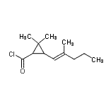 CAS#: 84386-06-1， 2,2-Dimethyl-3-[(1E)-2-methyl-1-penten-1-yl]cyclopropanecarbonyl chloride