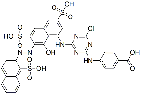 CAS#: 84434-59-3， 4-[[4-Chloro-6-[[8-Hydroxy-3,6-Disulpho-7-[(1-Sulpho-2-Naphthyl)Azo]-1-Naphthyl]Amino]-1,3,5-Triazin-2-Yl]Amino]Benzoic Acid