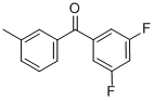 structure of CAS# 844885-06-9, 3,5-Difluoro-3'-Methylbenzophenone;3,5-DIFLUORO-3'-METHYLBENZOPHENONE