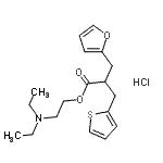 CAS 登录号：84560-09-8， 2-(二乙基氨基)乙基3-(2-呋喃基)-2-(2-噻吩基甲基)丙酸酯盐酸盐(1:1)