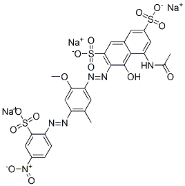 CAS#: 84583-92-6， Trisodium 5-(Acetylamino)-4-Hydroxy-3-[[2-Methoxy-5-Methyl-4-[(4-Nitro-2-Sulphonatophenyl)Azo]Phenyl]Azo]Naphthalene-2,7-Disulphonate