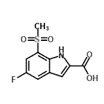 结构式 CAS# 849035-87-6, 5-氟-7-(甲基磺酰基)-1H-吲哚-2-羧酸