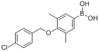 structure of CAS# 849062-38-0, B-[4-[(4-Chlorophenyl)methoxy]-3,5-dimethylphenyl]-Boronic acid;4-(4’-Chlorobenzyloxy)-3,5-Dimethylphenylboronic