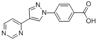 structure of CAS# 849924-98-7, 4-(4-Pyrimidin-4-Yl-1H-Pyrazol-1-Yl)Benzoic Acid