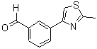 structure of CAS# 850375-05-2, 3-(2-Methyl-Thiazol-4-Yl)-Benzaldehyde;3-(2-Methyl-1,3-Thiazol-4Yl)Benzaldehyde 97+%;4-(3-Formylphenyl)-2-Methyl-1,3-Thiazole;3-(2-METHYL-1,3-THIAZOL-4YL)BENZALDEHYDE