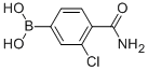 structure of CAS# 850589-52-5, (4-Aminocarbonyl-3-Chloro)Benzeneboronic Acid;4-(Aminocarbonyl)-3-Chlorobenzeneboronic Acid 96%;(4-AMINOCARBONYL-3-CHLORO)BENZENEBORONIC ACID;4-Carbamoyl-3-Chlorobenzeneboronic Acid, 96%