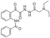 CAS 登录号：85080-18-8， 2-(苯甲酰基氨基)-alpha-氧代-苯乙酸 2-((二乙基氨基)乙酰基)酰肼