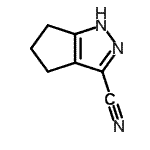 structure of CAS# 851776-29-9, 1,4,5,6-Tetrahydrocyclopenta[c]pyrazole-3-carbonitrile;1,4,5,6-Tetrahydro-3-cyclopentapyrazolecarbonitrile;1,4,5,6-Tetrahydrocyclopentapyrazole-3-carbonitrile;1H,4H,5H,6H-Cyclopenta[c]pyrazole-3-carbonitrile
