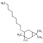 CAS#: 85187-15-1， 3,7,7-Trimethyl-4-(octylsulfanyl)bicyclo[4.1.0]heptan-3-ol