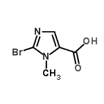 structure of CAS# 852180-96-2, 2-Bromo-1-methyl-1H-imidazole-5-carboxylic acid;2-Bromo-1-methyl-1H-imidazole-5-carboxylic acid;2-bromo-1-methylimidazole-5-carboxylic acid;MFCD10696277