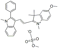 CAS#: 85294-28-6， 5-Methoxy-1,3,3-Trimethyl-2-[2-(1-Methyl-2-Phenyl-1H-Indol-3-Yl)Vinyl]-3H-Indolium Methyl Sulphate