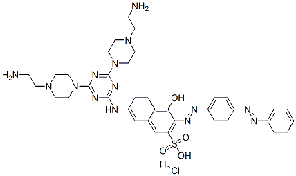 CAS#: 85305-12-0， 7-[[4,6-Bis[4-(2-Aminoethyl)Piperazin-1-Yl]-1,3,5-Triazin-2-Yl]Amino]-4-Hydroxy-3-[[4-(Phenylazo)Phenyl]Azo]Naphthalene-2-Sulphonic Acid Hydrochloride