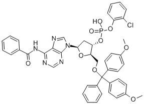 CAS#: 85381-22-2， N-benzoyl-5-O-(bis(4-methoxyphenyl)phenylmethyl)-2-deoxy-3-Adenylic acid mono(2-chlorophenyl) ester compd. with N,N-diethylethanamine