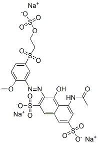 CAS 登录号：85455-35-2， 5-(乙酰氨基)-4-羟基-3-[[2-甲氧基-5-[[2-(磺酸基氧基)乙基]磺酰基]苯基]偶氮]萘-2,7-二磺酸三钠
