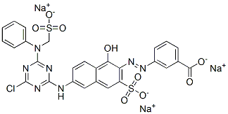 CAS#: 85455-56-7， Trisodium 3-[[6-[[4-Chloro-6-[Phenyl(Sulphonatomethyl)Amino]-1,3,5-Triazin-2-Yl]Amino]-1-Hydroxy-3-Sulphonato-2-Naphthyl]Azo]Benzoate