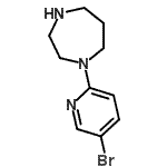 structure of CAS# 855787-68-7, 1-(5-Bromo-2-pyridinyl)-1,4-diazepane;1H-1,4-DIAZEPINE,1-(5-BROMO-2-PYRIDINYL)HEXAHYDRO-