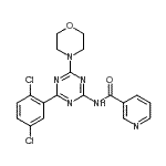 CAS 登录号：85633-17-6， N-[4-(2,5-二氯苯基)-6-(4-吗啉基)-1,3,5-三嗪-2-基]烟酰胺