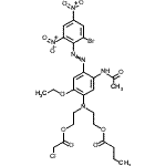 CAS#: 85851-53-2， 2-({5-Acetamido-4-[(2-bromo-4,6-dinitrophenyl)diazenyl]-2-ethoxyphenyl}[2-(2-chloroacetoxy)ethyl]amino)ethyl butyrate