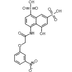 CAS#: 85896-01-1， 5-Hydroxy-4-{[(3-nitrophenoxy)acetyl]amino}-1,7-naphthalenedisulfonic acid