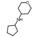 structure of CAS# 859521-03-2, N-Cyclopentyltetrahydro-2H-pyran-4-amine;2H-PYRAN-4-AMINE,N-CYCLOPENTYLTETRAHYDRO-;cyclopentyl(tetrahydro-2H-pyran-4-yl)amine;Cyclopentyl-(tetrahydro-pyran-4-yl)-amine