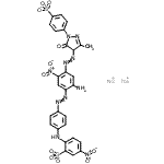 CAS#: 85959-27-9， Disodium 2-({4-[(2-amino-4-{[3-methyl-5-oxo-1-(4-sulfonatophenyl)-4,5-dihydro-1H-pyrazol-4-yl]diazenyl}-5-nitrophenyl)diazenyl]phenyl}amino)-5-nitrobenzenesulfonate
