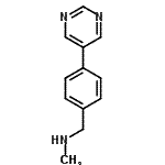 structure of CAS# 859850-85-4, N-Methyl-1-[4-(5-pyrimidinyl)phenyl]methanamine;BENZENEMETHANAMINE,N-METHYL-4-(5-PYRIMIDINYL)-;methyl[(4-pyrimidin-5-ylphenyl)methyl]amine